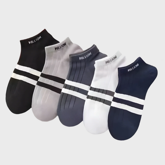 SeasonalShallow Men's Trendy Low Top Boat Socks - 5 Pairs