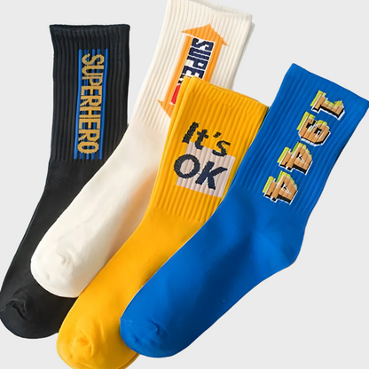 FitGear Unisex Mid Length Socks - 4 Pairs