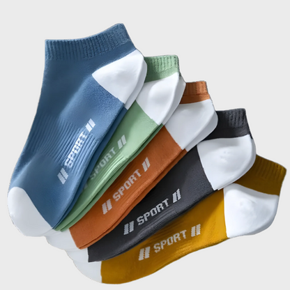 SweatOut Thin Sweat-absorbing Unisex Boat Socks - 5 Pairs