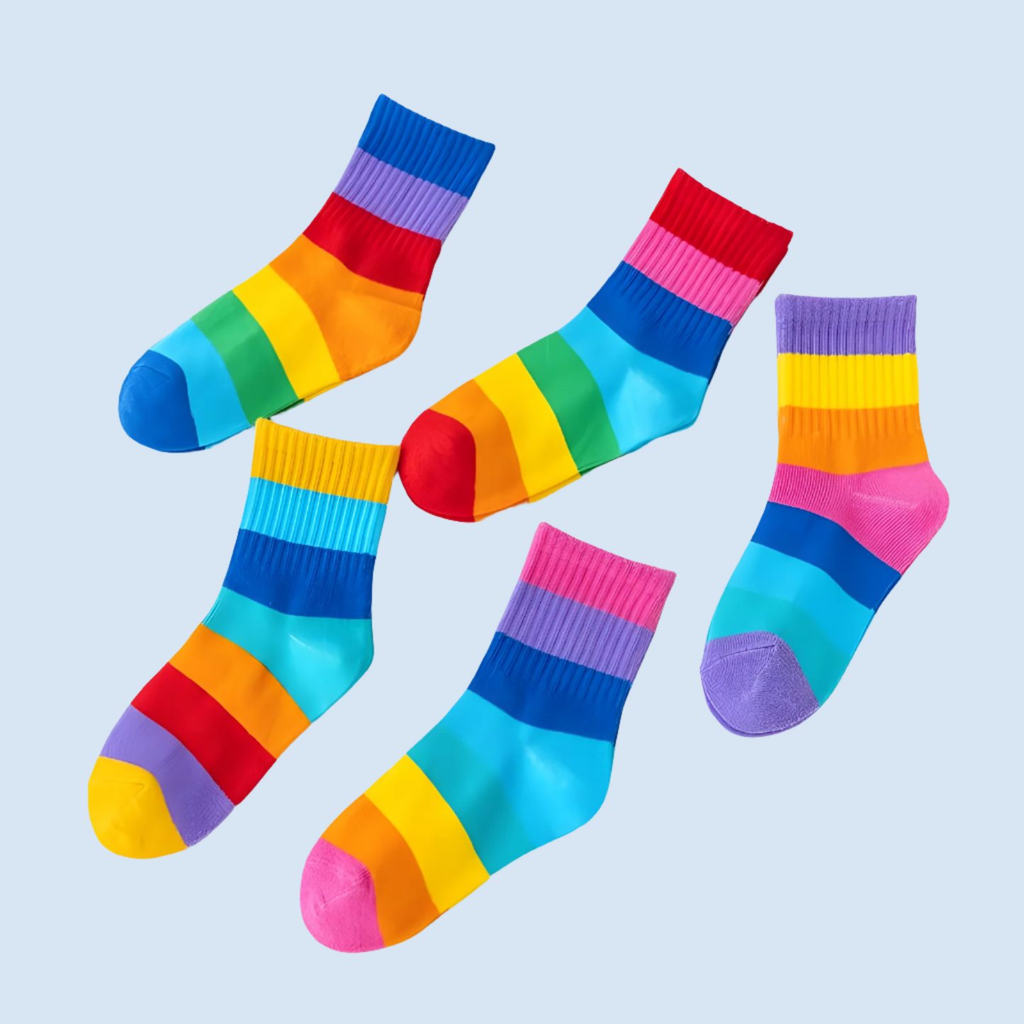 Rainbows Kids Cotton Socks - 5 Pairs