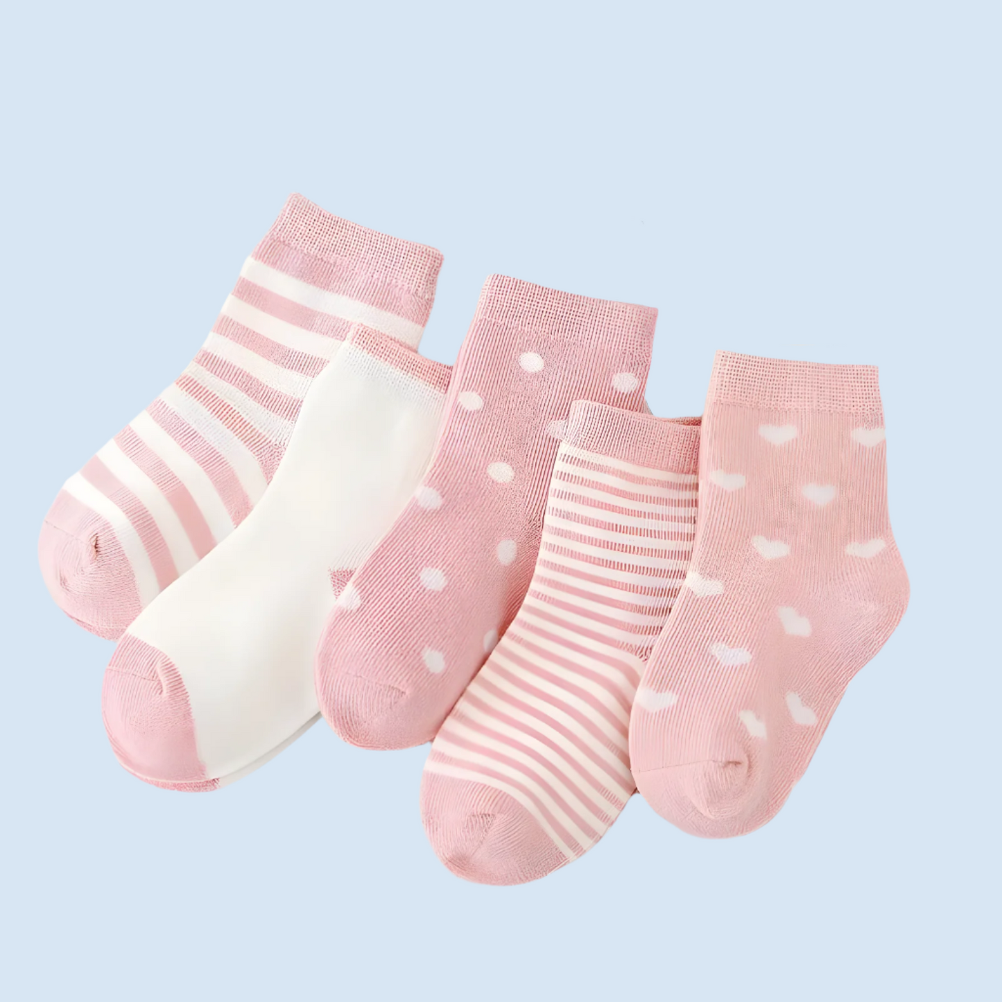 WhiskerWonder Warm Kids' Soft Cotton Socks -  5 Pairs