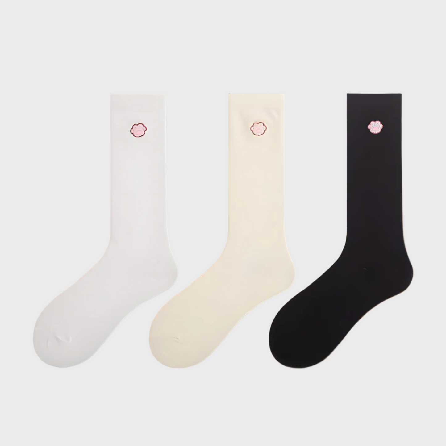 Solara Cotton Crew Socks for Women - 3 Pairs