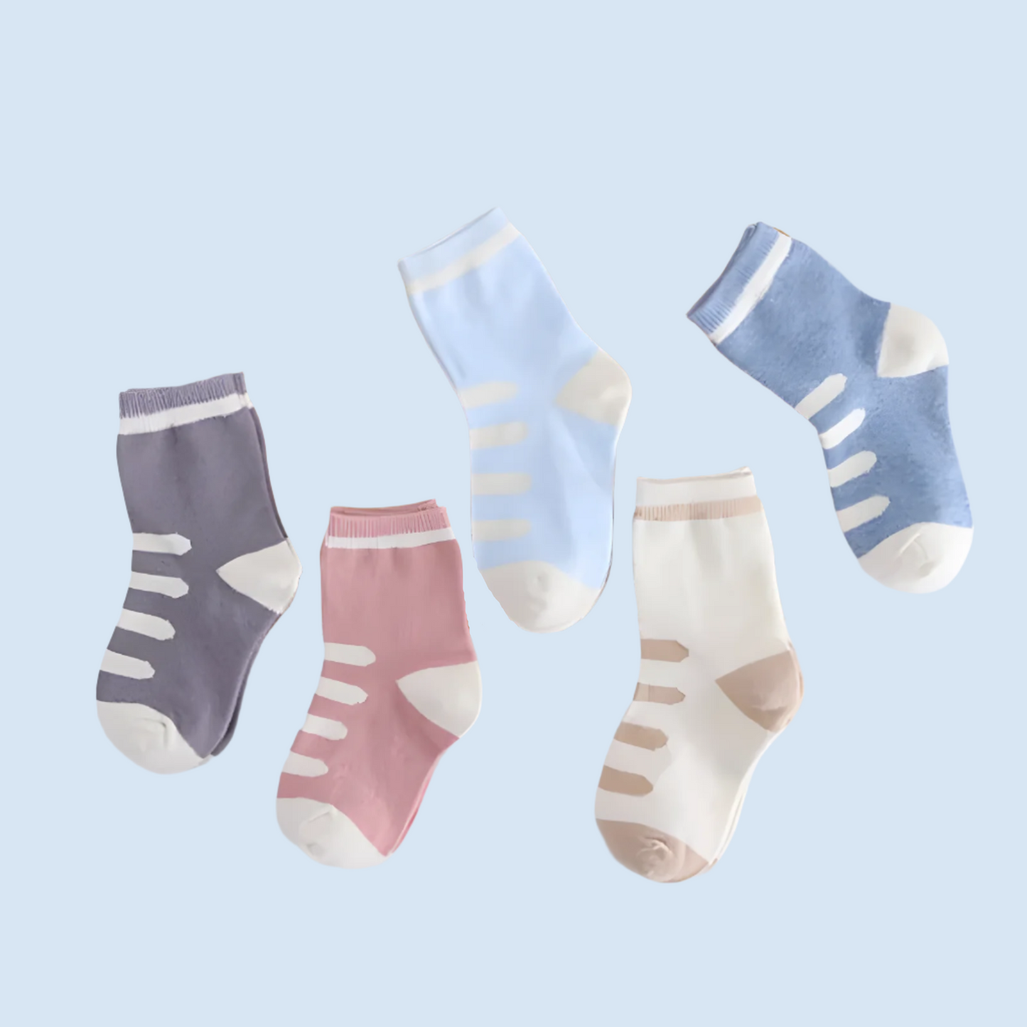 WhiskerWonder Warm Kids' Soft Cotton Socks -  5 Pairs