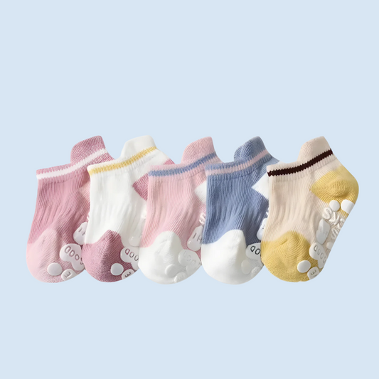 SnugFit Baby and Kids Grip Socks – 5 Pairs