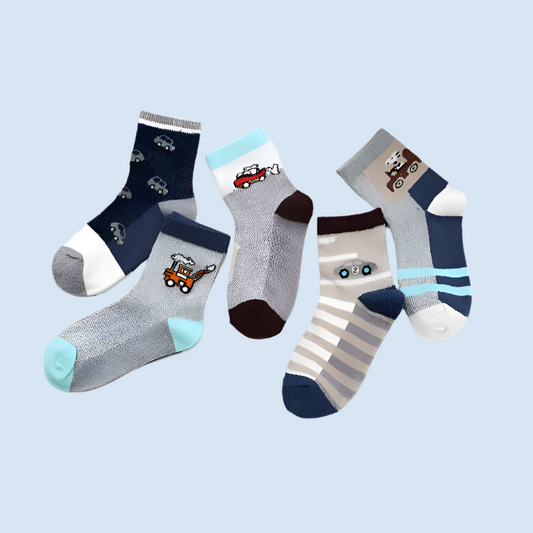 AirFlow Breathable Mesh Cotton Kids Socks - 5 Pairs