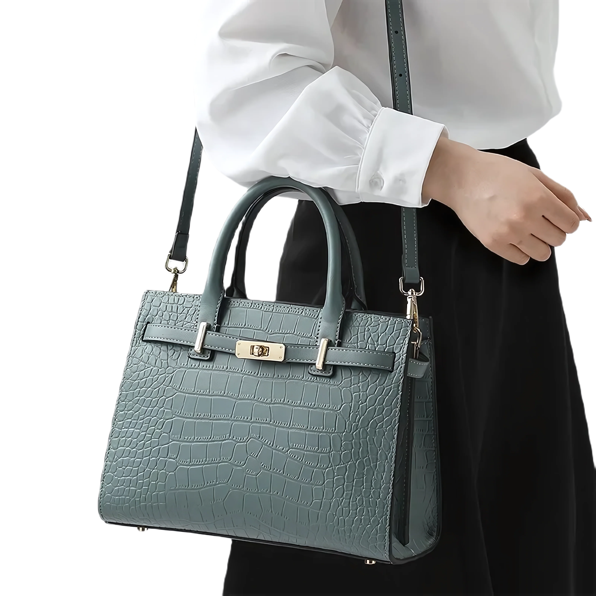 Luxe Haven Croco Handbag