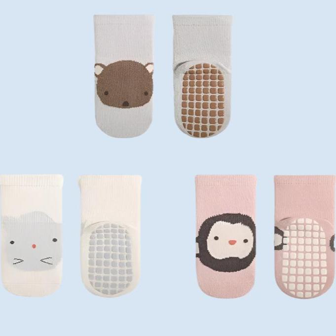 CozyStep Baby Cartoon Grip Socks - 3 Pairs