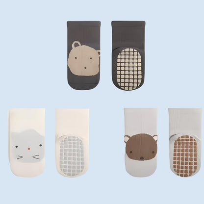 CozyStep Baby Cartoon Grip Socks - 3 Pairs